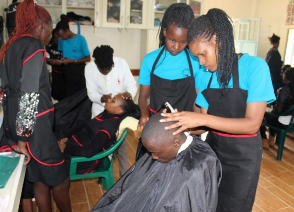 Hairdressing and beauty therapy students 