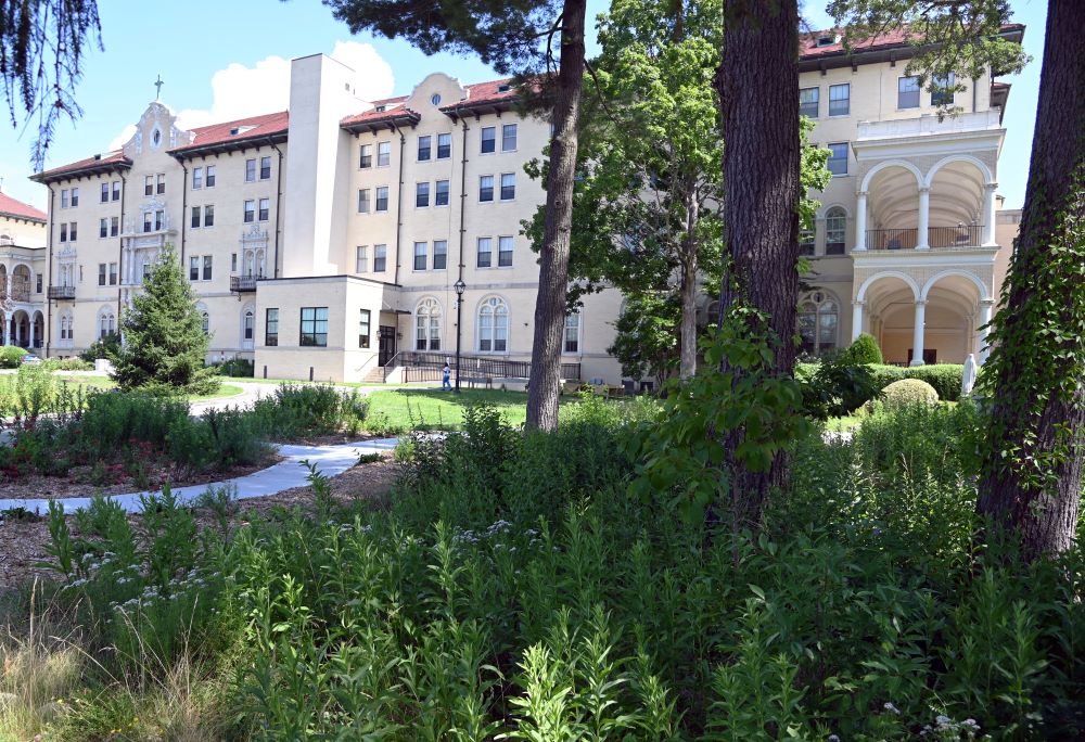  A garden stands at the entrance to the Sisters of St. Joseph's convent.