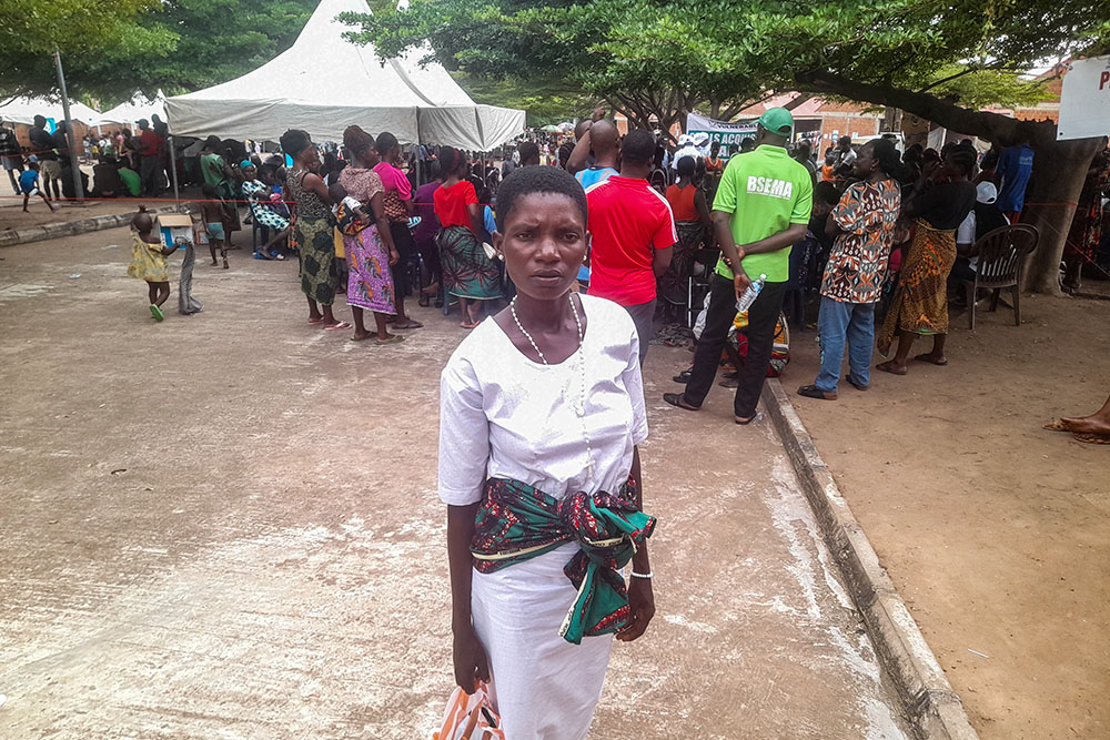 Member Matthew at the International Market Camp in Makurdi, Benue State, Nigeria. Matthew, who was widowed and displaced in an attack, said, "I stopped going to church when the thing happened. However, the sisters have helped me to rebuild my spiritual life." (John Chukwu)