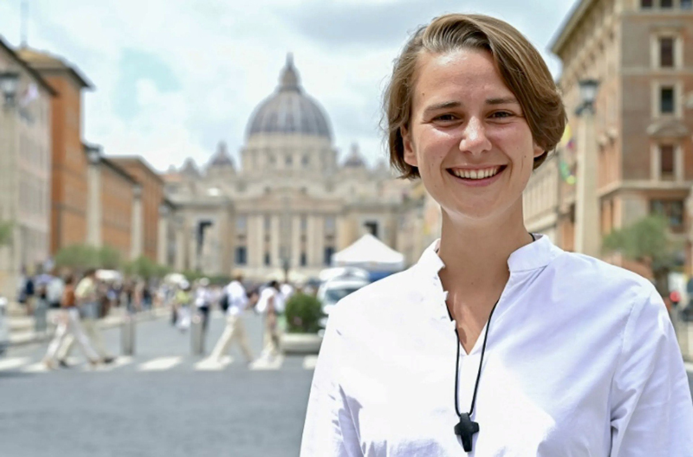Sr. Albertine Debacker, 29, is seen in an undated photo in Rome. A member of the Chemin Neuf religious community, she is becoming a surprising Catholic influencer — amassing over 330,000 Instagram followers and 200,000 on TikTok. (OSV News/Courtesy of Albertine Debacker)