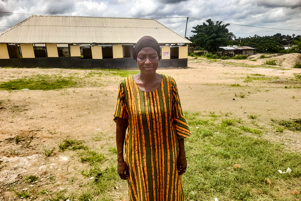 Mimidoo Kiva at the Ichwa camp in Makurdi, Benue State, Nigeria. Kiva said counseling and support from the priests and sisters have sustained her. "If not for God bringing them, I would have lost my mind," she said. (John Chukwu)