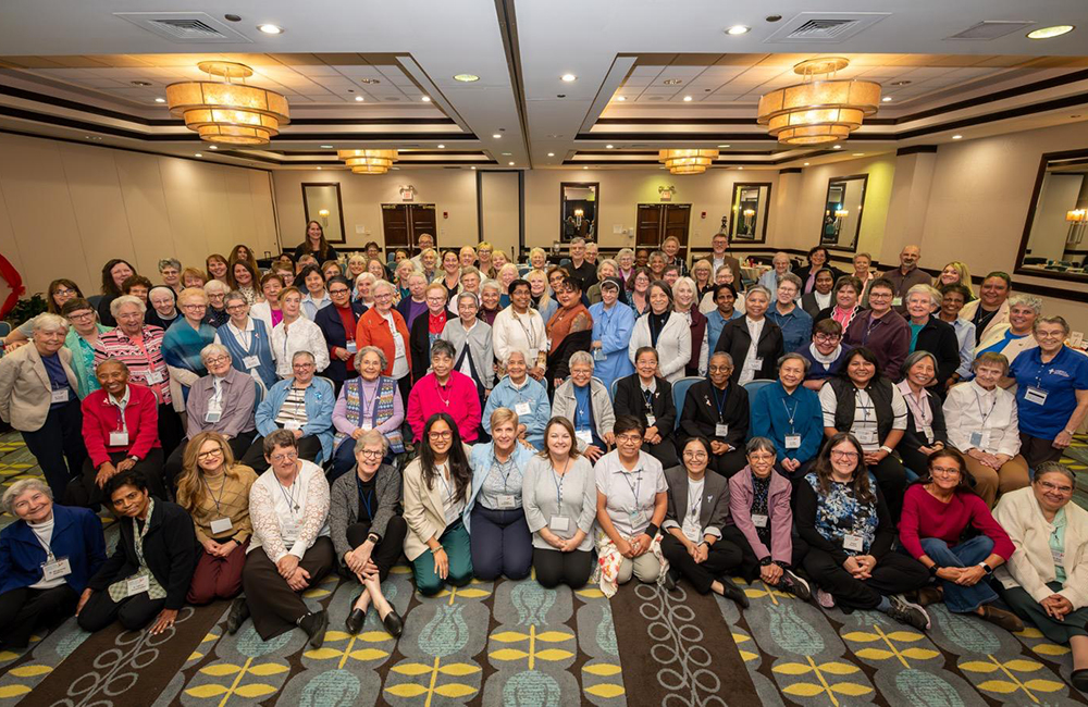 Sisters of the Good Shepherd from all provinces — Mid-North America, Central South and New York-Toronto — gather in St. Louis, Missouri, during their regional meeting in October 2024. (Courtesy of Monique Tarabeh)