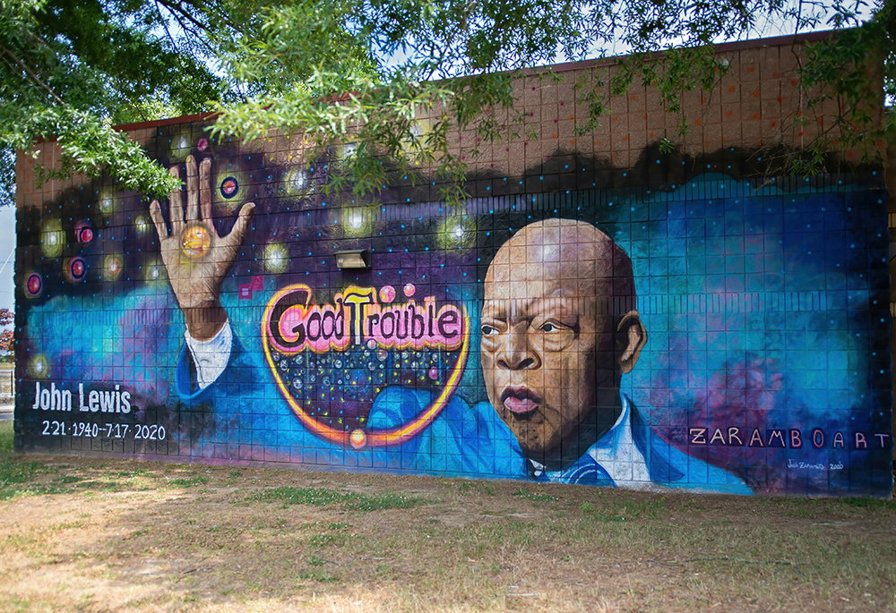 Mural of John Lewis (Unsplash/Robin Jonathan Deutsch)