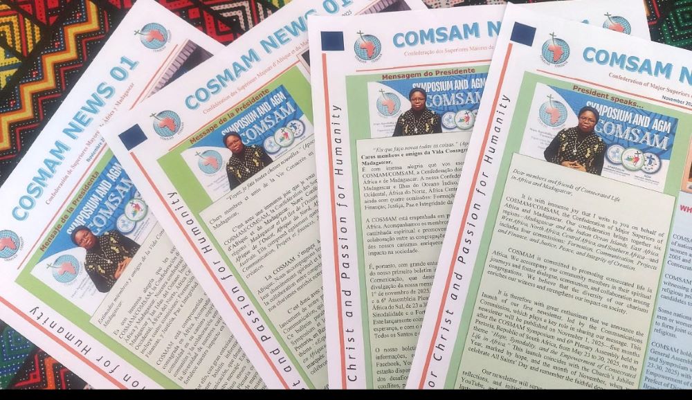 Several copies of a newsletter called COMSAM news