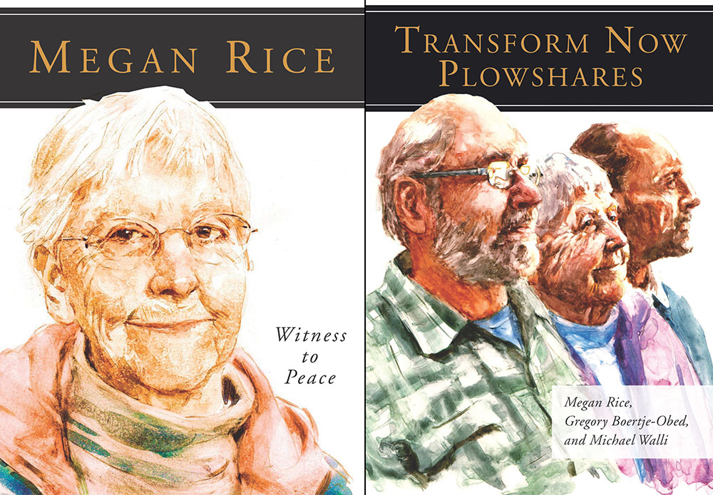 The original cover of the book is on the left. On the right is how Holy Child Jesus Sr. Megan Rice wanted it. (Courtesy of Liturgical Press)