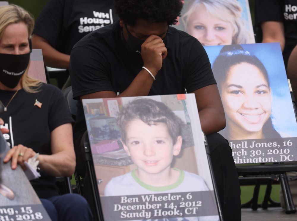 Gun violence survivors speak April 29 on the National Mall in Washington. Sisters from Region 10 of the Leadership Conference of Women Religious are hosting a conversation on gun violence as a human rights issue Aug. 11. (CNS/Reuters/Lea