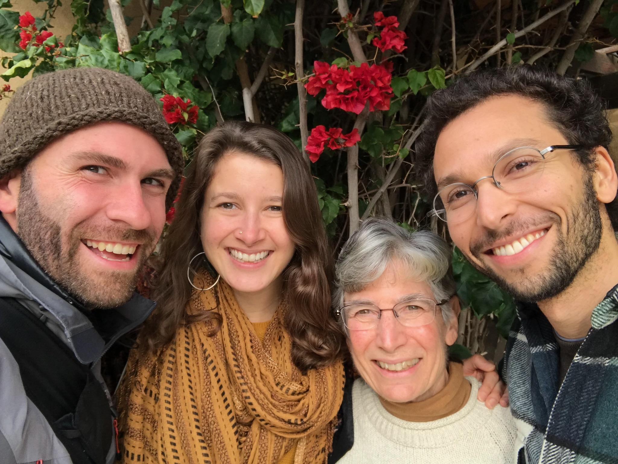 Alan Webb, Sarah Bradley, Dominican Sr. Gloria Jones and Adam Horovitz after a Nuns and Nones regional meeting. (Sr. Gloria Jones) Alan Webb, Sarah Bradley, Dominican Sr. Gloria Jones and Adam Horovitz after a Nuns and Nones regional meeting. (Sr. Gloria Jones)
