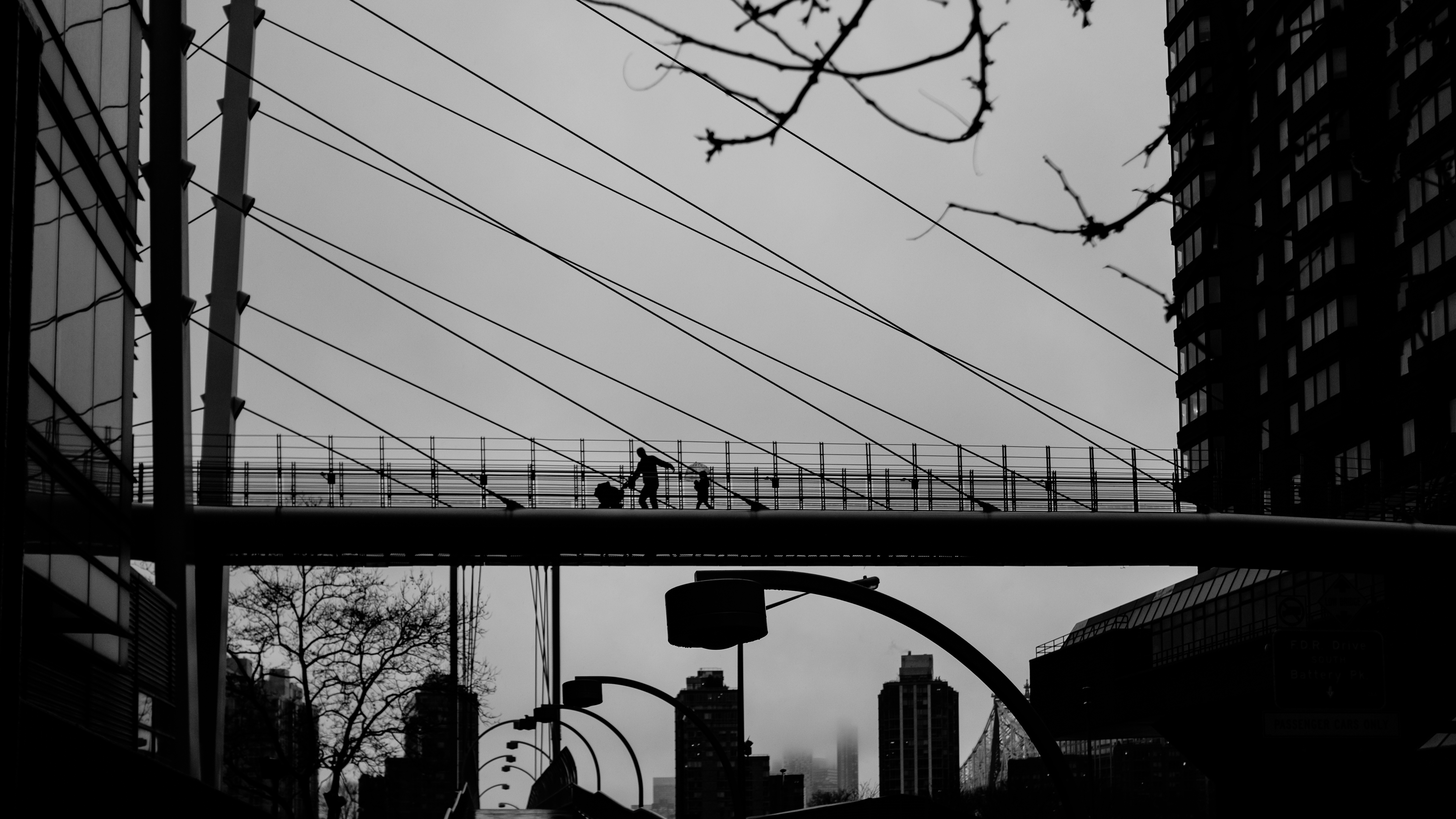 people on a bridge 