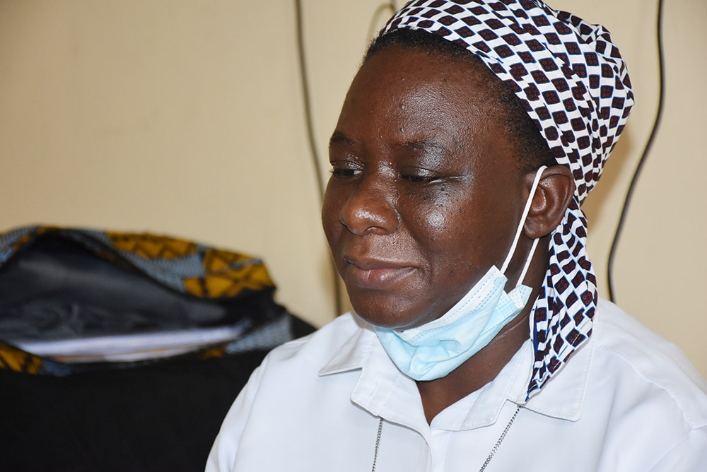 Sr. Beatrice Mwansa of the Daughters of the Redeemer in her office at the Zambia Institute of Mass Communications in Lusaka (Derrick Silimina)