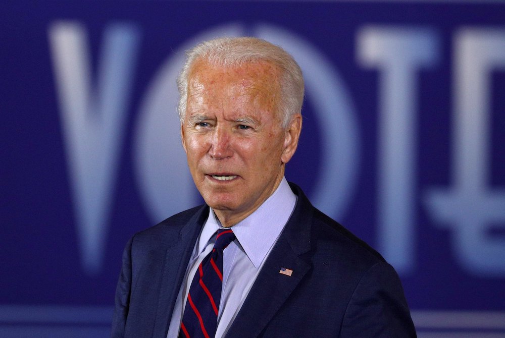 Democratic presidential candidate Joe Biden delivers remarks at a Voter Mobilization Event campaign event in Cincinnati Oct. 12. (CNS/Reuters/Tom Brenner)