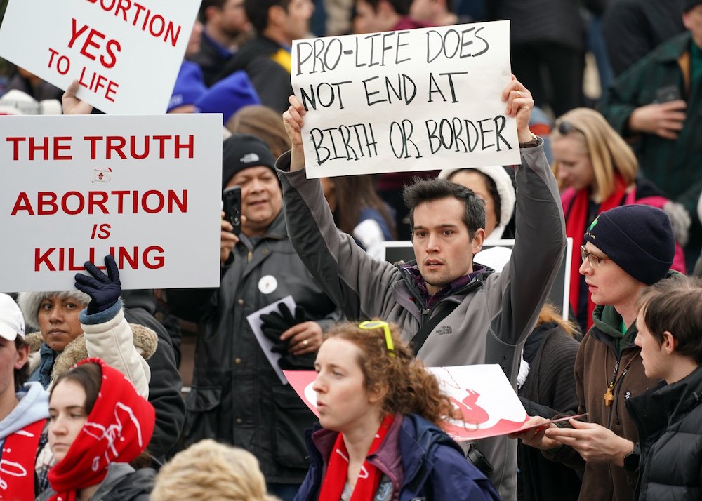 Pro-life advocates are pictured in during the annual March for Life in Washington, Jan. 24. (CNS/Long Island Catholic/Gregory A. Shemitz)