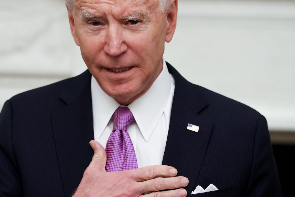 President Joe Biden speaks during an event at the White House in Washington Jan. 21, 2021. (CNS/Reuters/Jonathan Ernst)