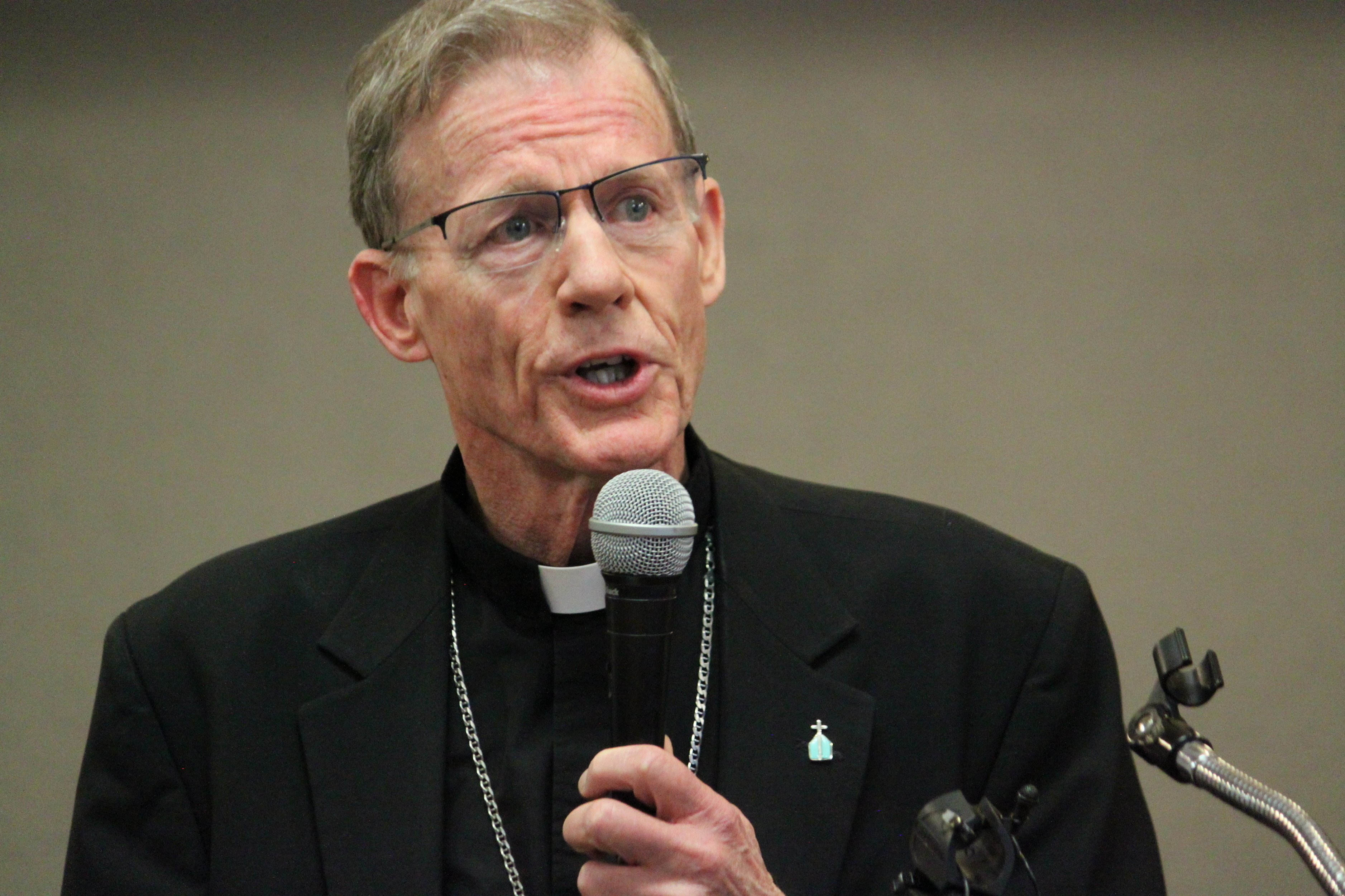 Archbishop John C. Wester talks to reporters on Nov. 29, 2018. (AP Photo/Susan Montoya Bryan, File) Archbishop John C. Wester talks to reporters on Nov. 29, 2018. (AP Photo/Susan Montoya Bryan, File)