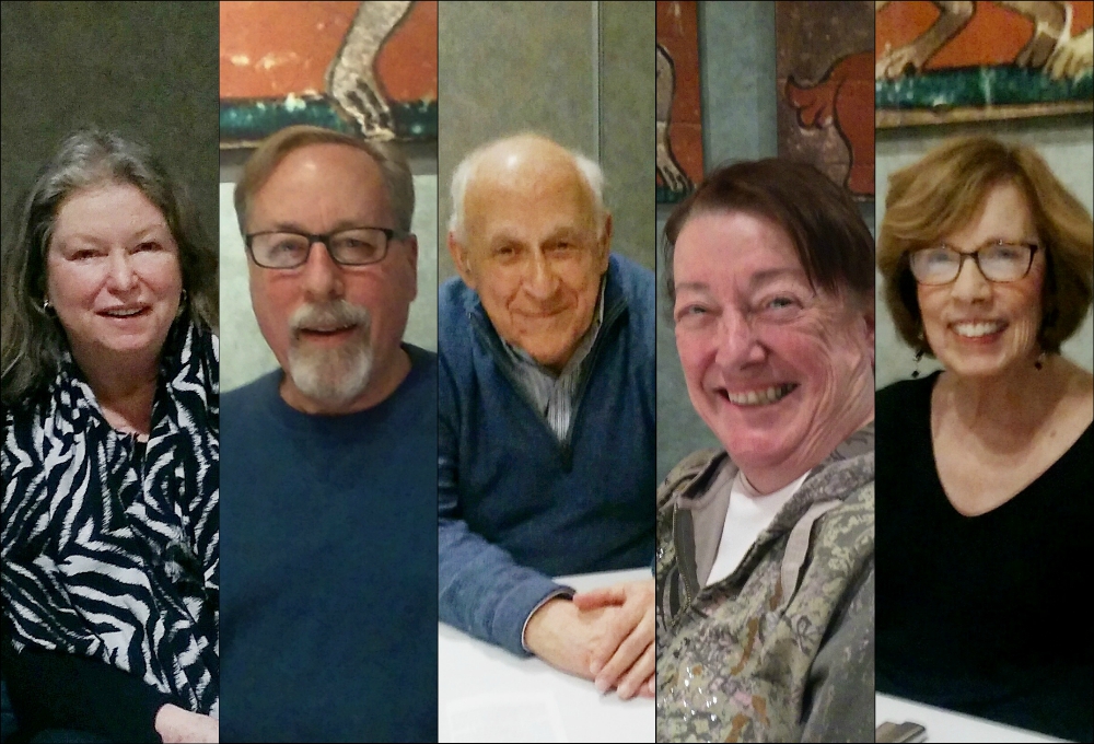 St. Ambrose parishioners in Grosse Pointe Park, Michigan (from left): Marianna Manion, John Witherell, Anthony Birnbryer, Trisha Buttiglieri and Liz Witherell (NCR photos/Peter Feuerherd)