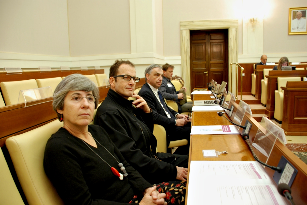 Manuela Veloso, left, head of the Machine Learning Department at Carnegie Mellon, listens during a workshop titled "Power and Limitations to Artificial Intelligence" held at the Pontifical Academy of Sciences Nov. 30-Dec. 1, 2016. Manuela Veloso, left, head of the Machine Learning Department at Carnegie Mellon, listens during a workshop titled "Power and Limitations to Artificial Intelligence" held at the Pontifical Academy of Sciences Nov. 30-Dec. 1, 2016.