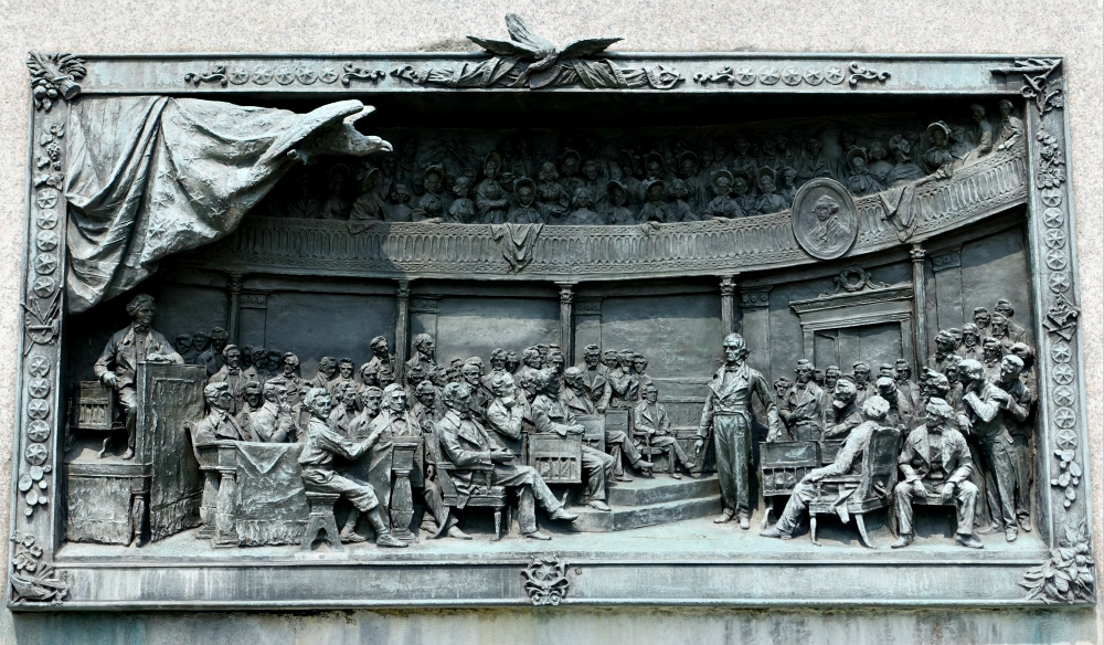 A relief on the Daniel Webster Memorial in Washington, D.C. (Wikimedia Commons/Daderot) A relief on the Daniel Webster Memorial in Washington, D.C.