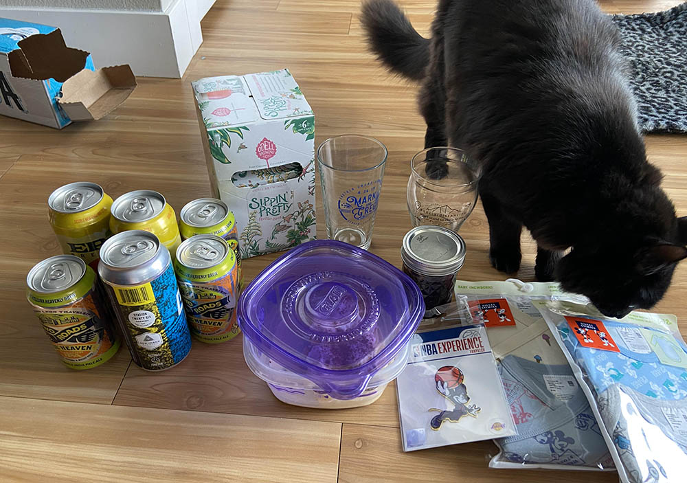 Items dropped off by friends in April 2020 after the birth of Oliver in Lonetree, Colorado (Courtesy of Estefanía Madrigal)