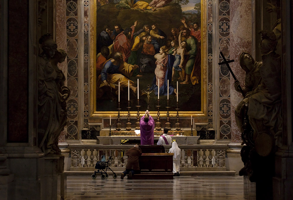 The Altar of the Transfiguration in St. Peter's Basilica at the Vatican in February 2013 (Wikimedia Commons/Westerdam) The Altar of the Transfiguration in St. Peter's Basilica at the Vatican in February 2013 (Wikimedia Commons/Westerdam)