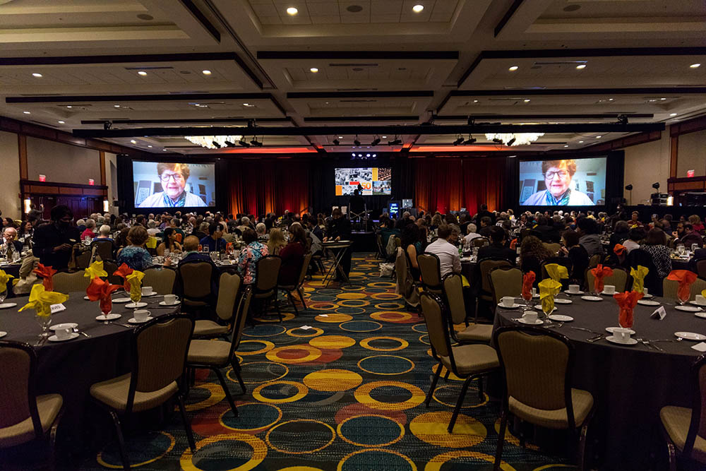 St. Joseph Sr. Helen Prejean speaks to Network's 50th anniversary gala attendees April 22 in Washington, D.C. (Courtesy of Network/Shedrick Pelt)