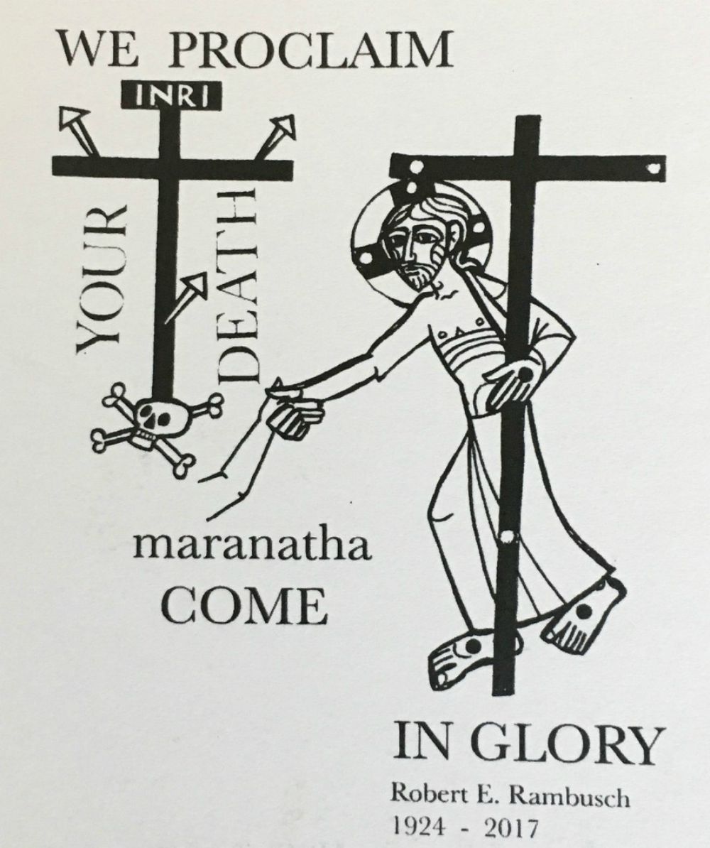 Holy card from Robert E. Rambusch's service Holy card from Robert E. Rambusch's service