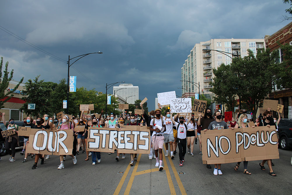 Our Streets LUC holds a protest outside the campus of Loyola University Chicago on Aug. 23. (Courtesy of Our Streets LUC) Our Streets LUC holds a protest outside the campus of Loyola University Chicago on Aug. 23. (Courtesy of Our Streets LUC)