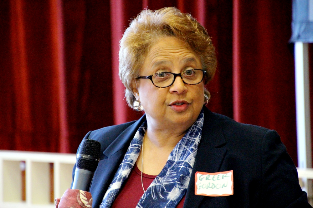 Greer Gordon, retired director of the Office of Evangelization at the Diocese of Baton Rouge, Louisiana, speaks to the "Grappling With the Sin of Racism" conference Jan. 20 in Charlottesville, Virginia. (James C. Webster) Greer Gordon, retired director of the Office of Evangelization at the Diocese of Baton Rouge, Louisiana, speaks to the "Grappling With the Sin of Racism" conference Jan. 20 in Charlottesville, Virginia. (James C. Webster)
