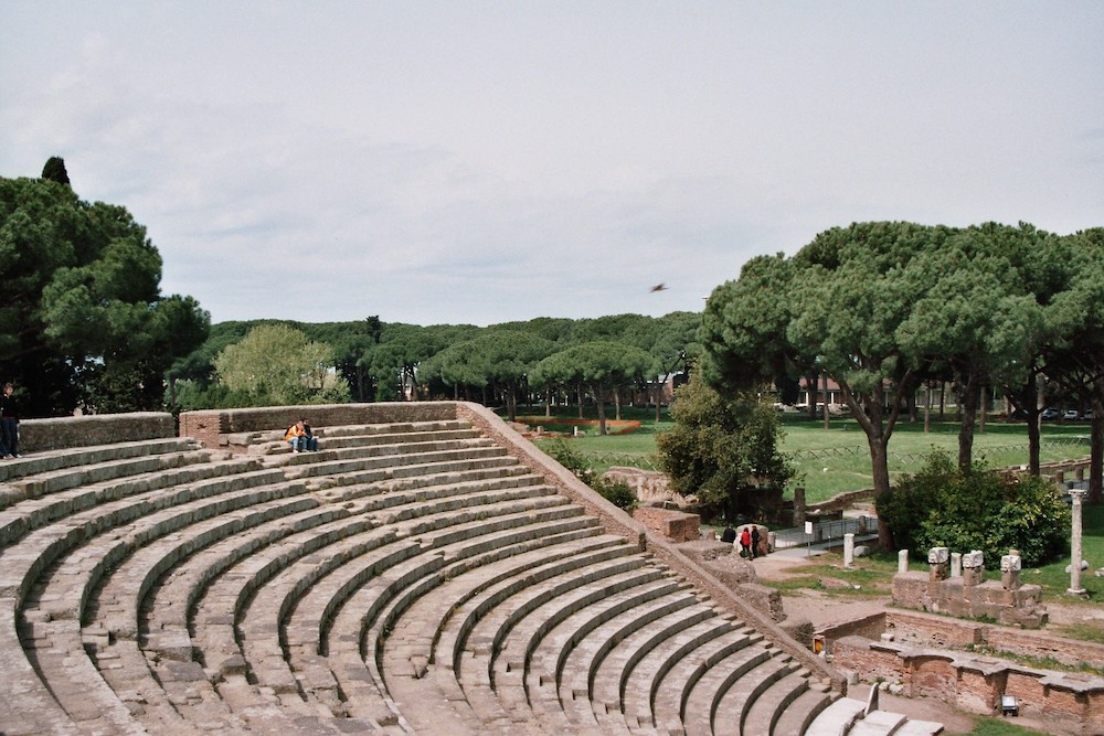 The amphitheater in Ostia, Italy, the ancient Roman port city where Augustine of Hippo, on his way back to Africa, shared a vision with his mother Monica before she died. (Wikimedia Commons/Foeke Noppert) The amphitheater in Ostia, Italy, the ancient Roman port city where Augustine of Hippo, on his way back to Africa, shared a vision with his mother Monica before she died. (Wikimedia Commons/Foeke Noppert)