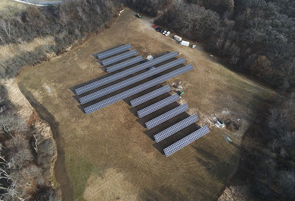 A 300-kilowatt solar energy project went into commercial operation Dec. 25 on the campus of the University of St. Mary of the Lake/Mundelein Seminary in Mundelein, Illinois. (UMSL/Mundelein Seminary)