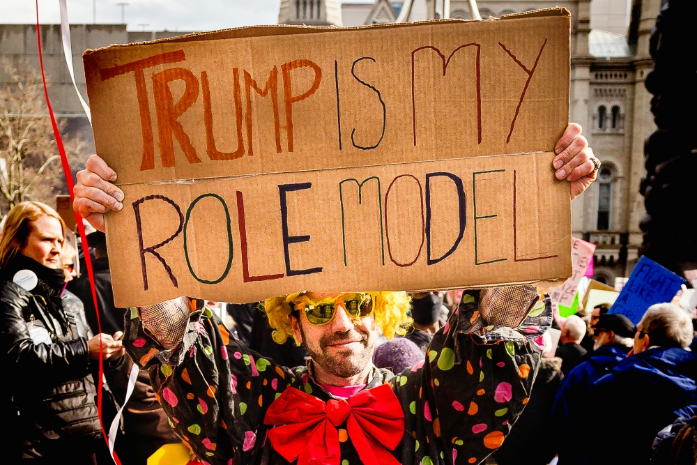 A protest against President Donald Trump in Philadelphia Jan. 26, 2017 (Wikimedia Commons/Mobilus In Mobili)