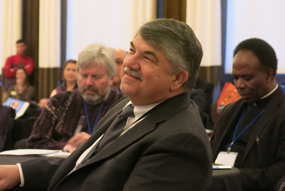 Richard Trumka 2017 Richard Trumka, president of the AFL-CIO, attends the conference "Erroneous Autonomy: The Dignity of Work" Jan. 10, 2017, at The Catholic University of America in Washington. (James C. Webster)