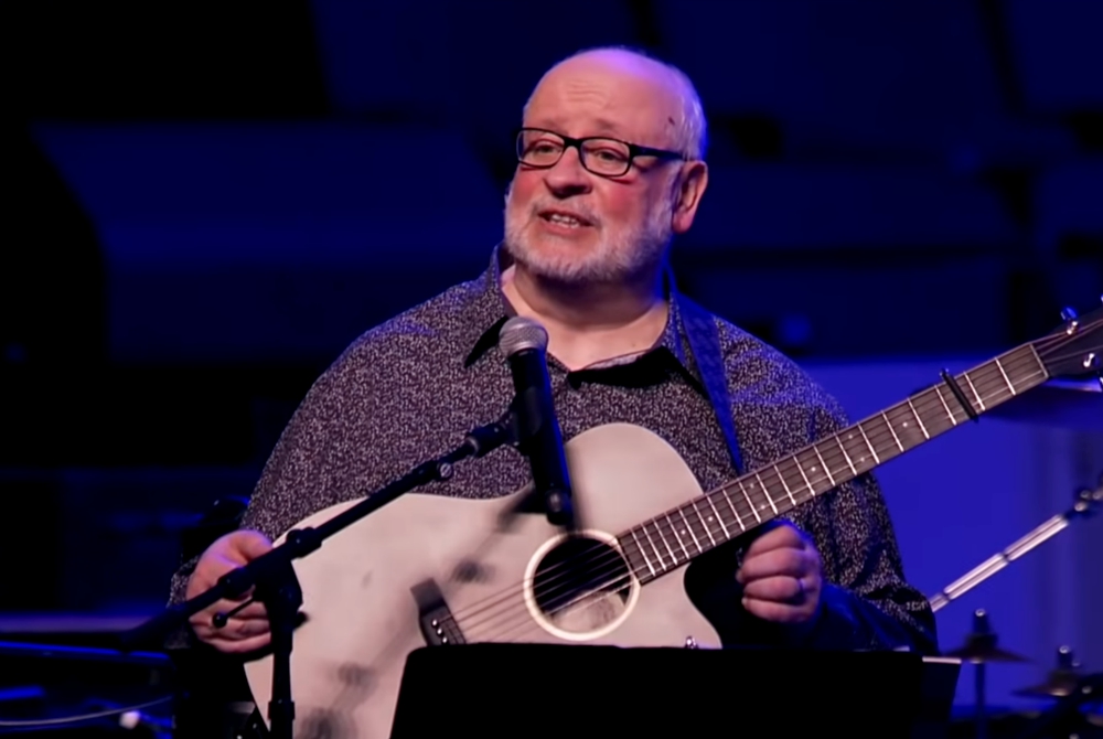 Catholic composer David Haas speaks during a session of the Los Angeles Religious Education Congress on March 24, 2019. (Screenshot from YouTube/RECongress)