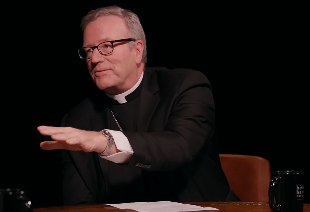 Bishop Robert Barron speaks with Shia LaBeouf during "Bishop Barron Presents." (YouTube screenshot/Bishop Robert Barron)