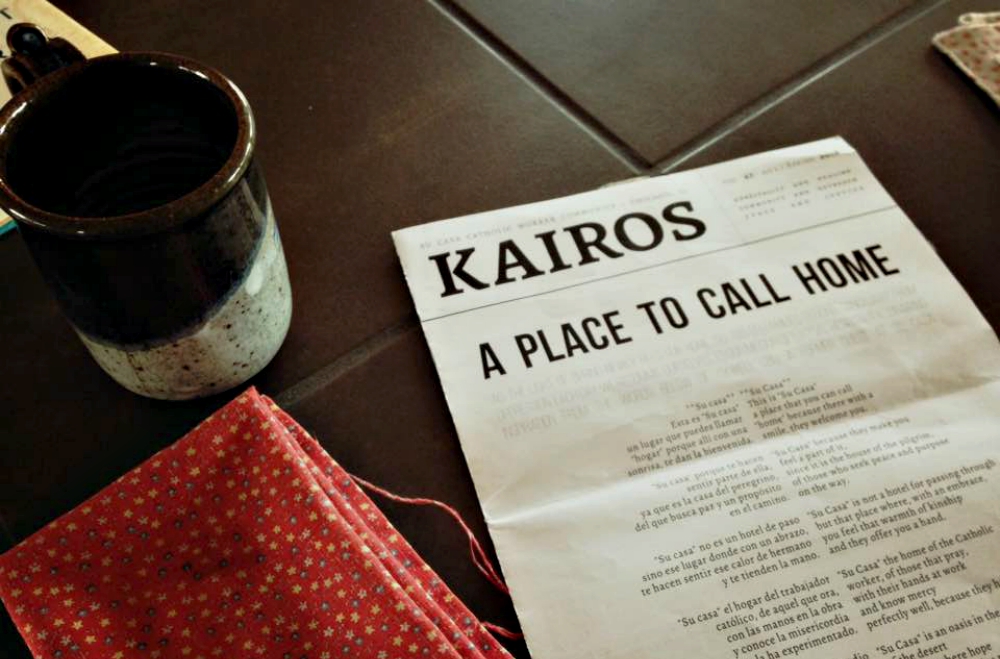 A copy of the Kairos newsletter for Su Casa Catholic Worker house in Chicago (Courtesy of Su Casa Catholic Worker/Steven Fisher)