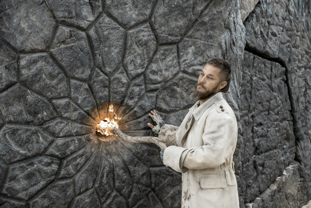Scene from Season 1, Episode 9 of “Raised by Wolves,” with Travis Fimmel on HBO MAX (Warner Media/Coco Van Oppens) Scene from Season 1, Episode 9 of “Raised by Wolves,” with Travis Fimmel on HBO MAX (Warner Media/Coco Van Oppens)