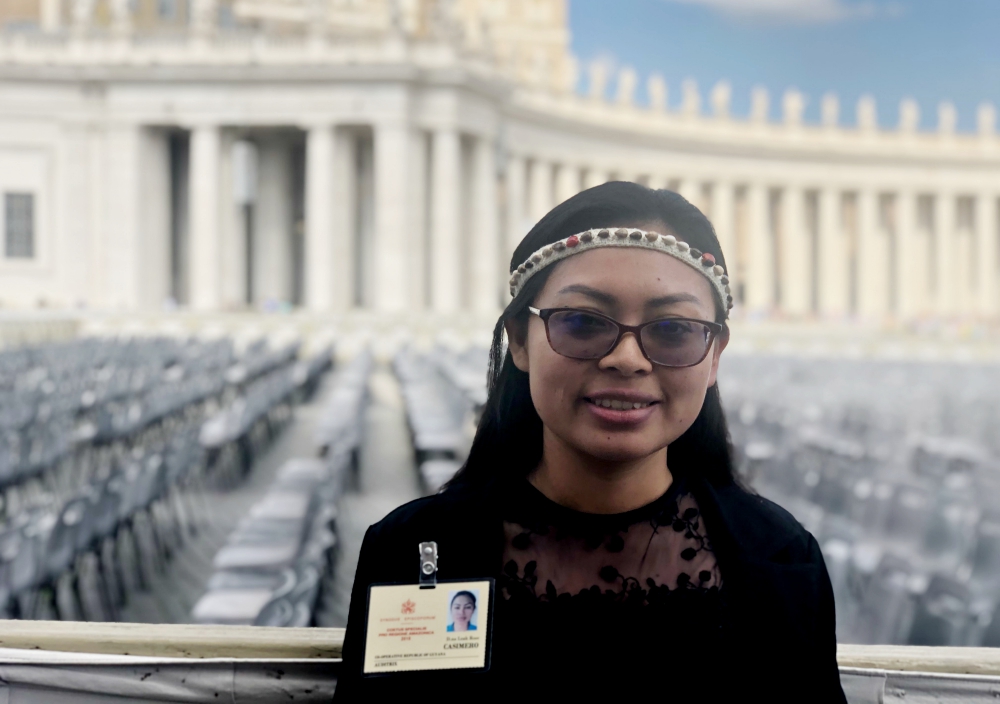 Leah Casimero, from the Wapichan tribe in South Rupununi, Guyana, is academic coordinator of the Quality Bilingual Education Programme for Wapichan children. (NCR photo/Soli Salgado)