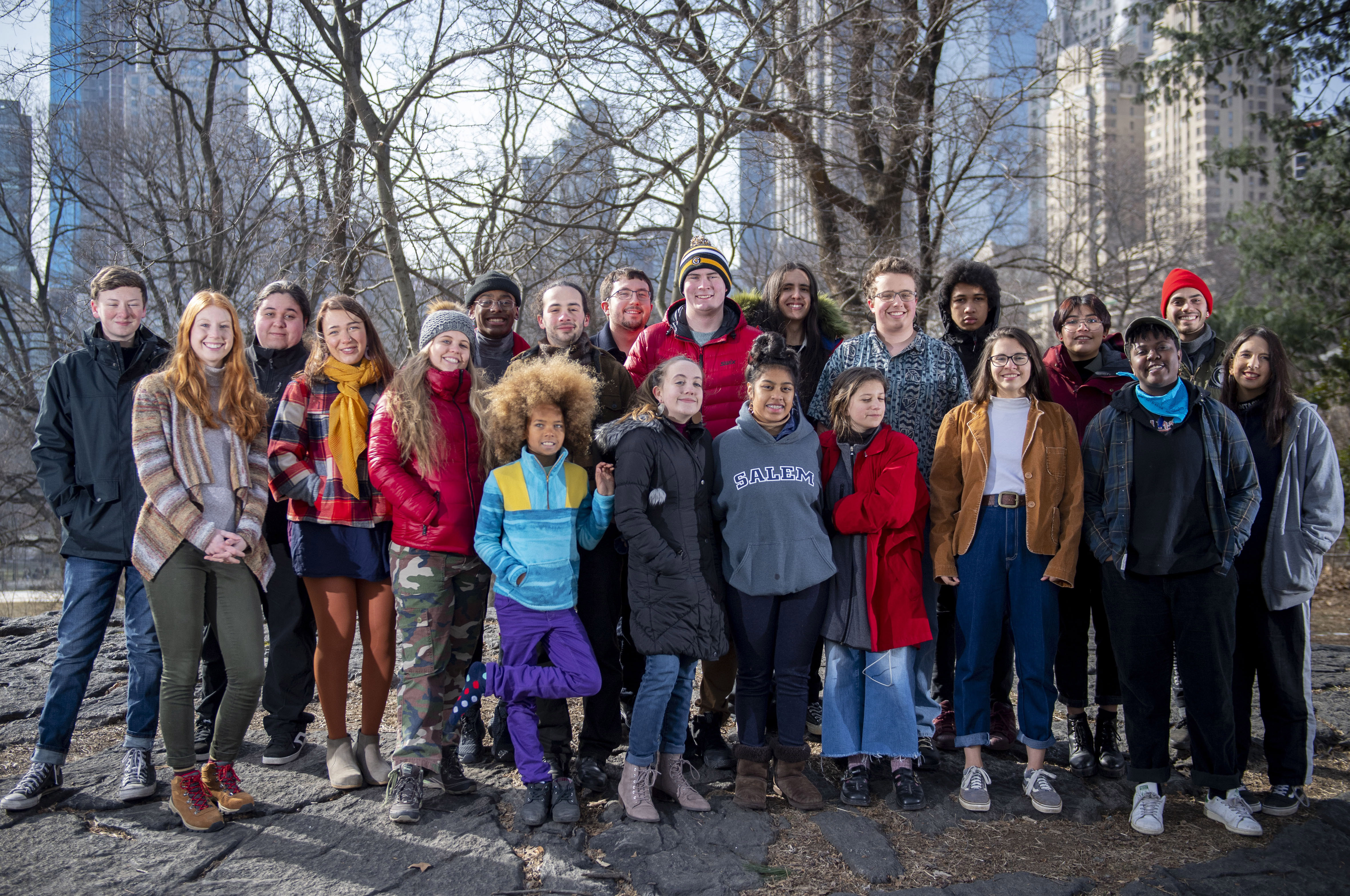 Plaintiffs suing the federal government for inaction on climate change gather in New York City’s Central Park. 