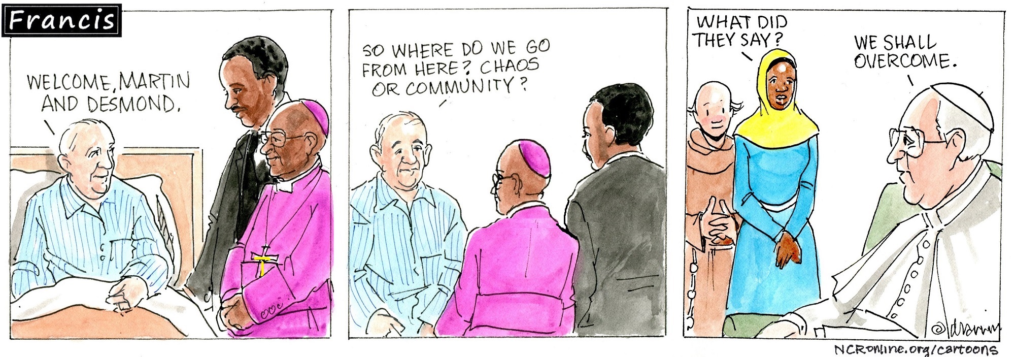 Francis, the comic strip: Francis gets some inspiration from Martin and Desmond.