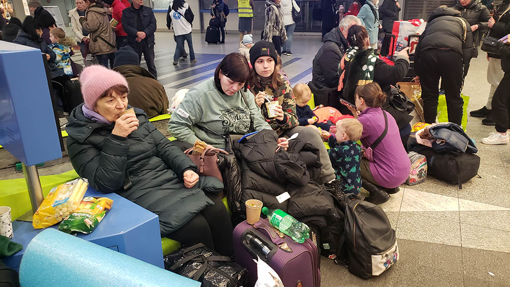 The main train station in Krakow, Poland, Poland's second largest city, has been a hub for new arrivals from Ukraine destined for other cities in Poland or other locales in Europe. (NCR photo/Chris Herlinger)