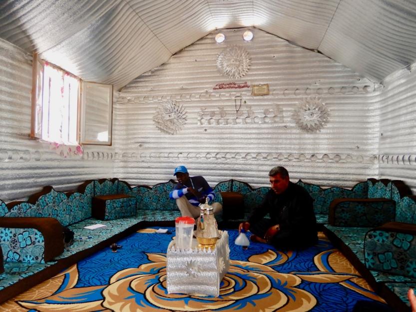 A family's shelter in the Azraq refugee camp.