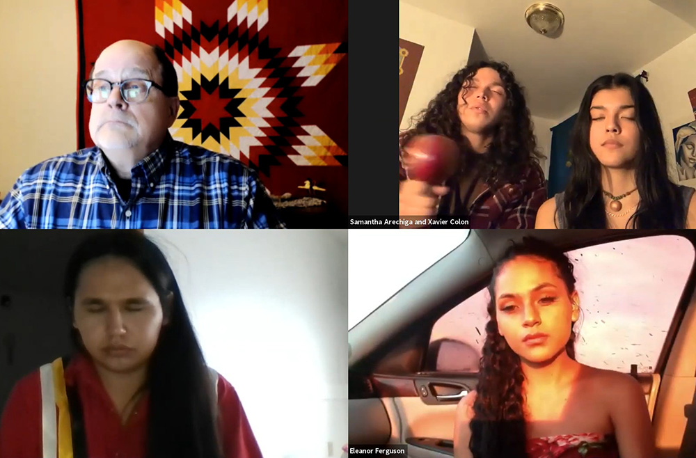 Four members of the International Indigenous Youth Council take part in a conversation March 17 as part of the annual climate change conference at Loyola University Chicago, which in 2021 focused on youth activism. Four members of the International Indigenous Youth Council take part in a conversation March 17 as part of the annual climate change conference at Loyola University Chicago, which in 2021 focused on youth activism.
