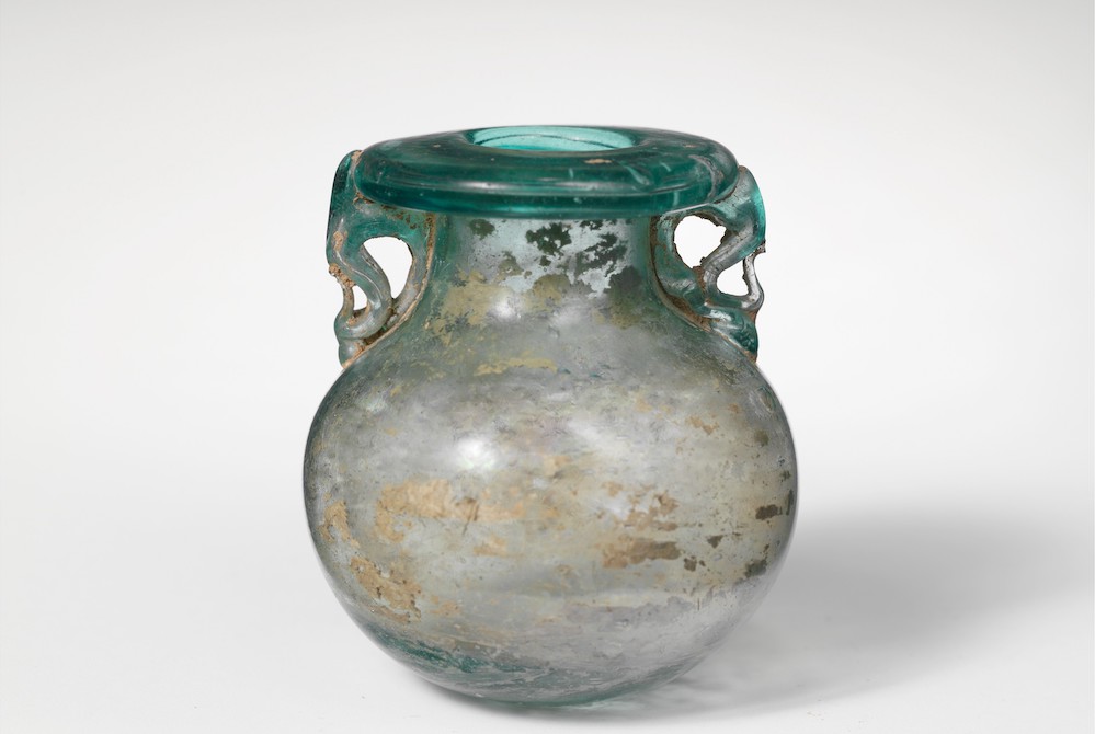 Glass aryballos (oil bottle) from 1st to 3rd century A.D. Rome (Metropolitan Museum of Art) Glass aryballos (oil bottle) from 1st to 3rd century A.D. Rome (Metropolitan Museum of Art)