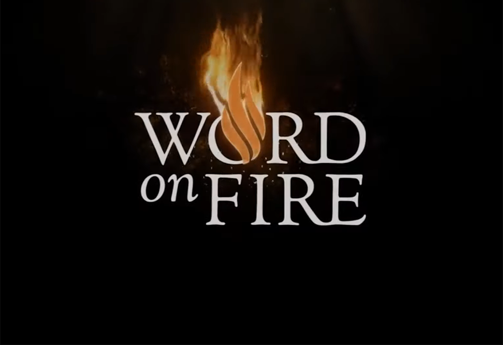 The Word on Fire logo is seen in a promotional video on the Word on Fire Institute website. (NCR screengrab/YouTube/Word on Fire Institute)