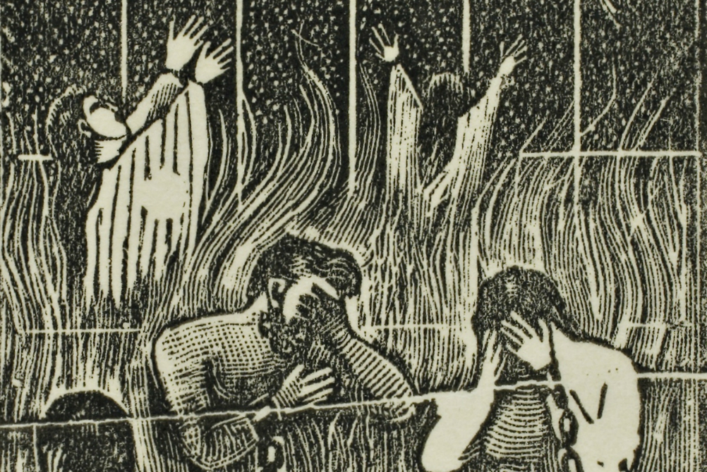 "Souls in Purgatory," detail, by José Guadalupe Posada, Mexican, 1871-1913 (Art Institute of Chicago)