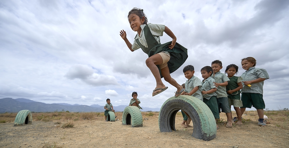 Children play in a village near Lethem, Guyana, in 2019. Pope Francis' encyclical Laudato Si' calls for reflection on the kind of world we want to leave for future generations. (CNS photo/Paul Jeffrey)