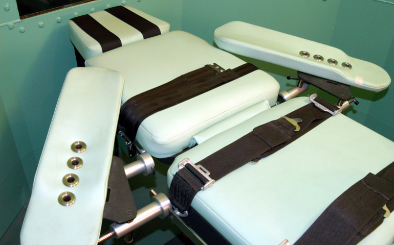 This undated photograph shows a close-up of the table where executions are carried out by lethal injection at San Quentin State Prison in California. (CNS/Courtesy of California Department of Corrections)