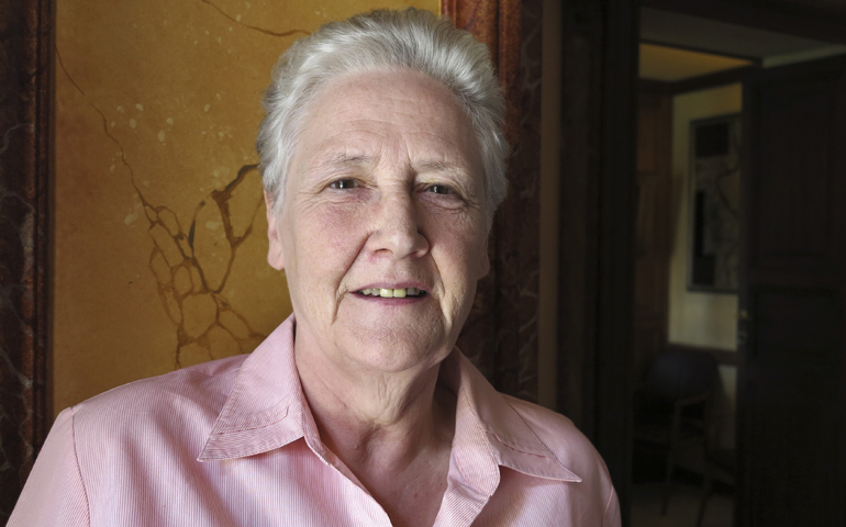 Marie Collins, in a 2014 file photo (CNS/Carol Glatz)