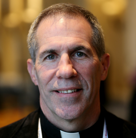 Archbishop Michael Byrnes on Nov. 14 during the U.S. bishops' fall general assembly in Baltimore (CNS/Bob Roller)