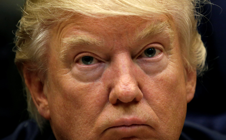 President Donald Trump is seen at the White House in Washington, April 19. (CNS/Kevin Lamarque, Reuters)