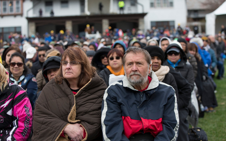 Pilgrims attend the Divine Mercy Sunday Liturgy April 23 at the Shrine of the Divine Mercy in Stockbridge, Massachusetts. (CNS/Octavio Duran)