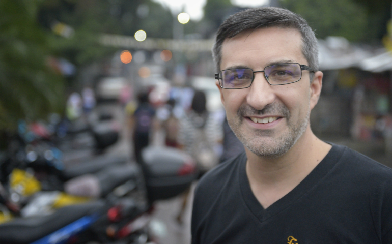 Fr. Luciano Feloni, an Argentine priest in Caloocan City, Philippines, poses for a photo Aug. 28. He is leading an effort to rehabilitate drug users rather than leave them vulnerable to a series of extrajudicial killings. (CNS photo/Paul Jeffrey)